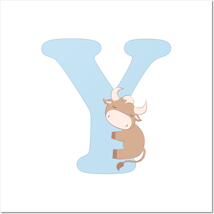 Y - blue - yak ox Posters and Art